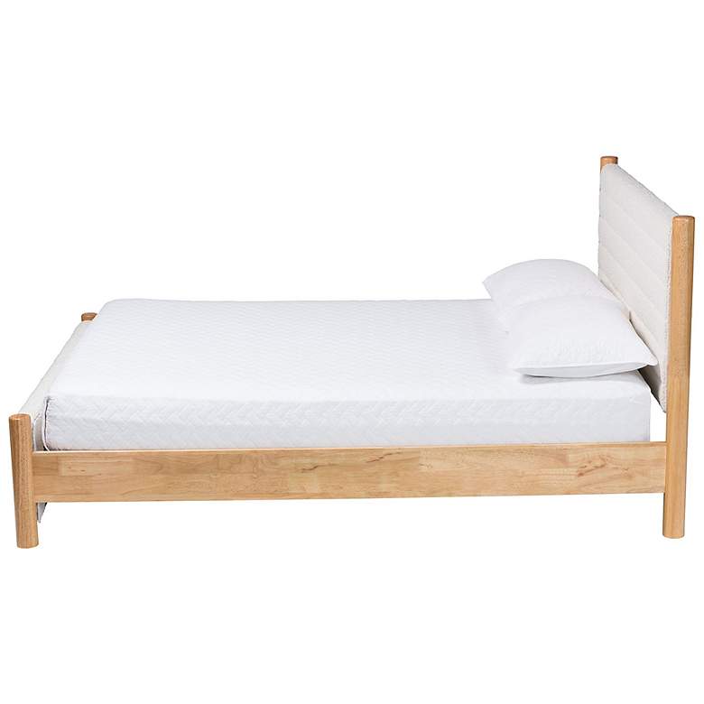 Image 4 Baxton Studio Eilert Modern Cream Boucle and Oak Brown Wood Queen Bed more views