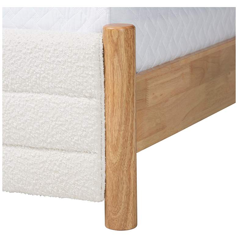 Image 7 Baxton Studio Eilert Modern Cream Boucle and Oak Brown Wood Queen Bed more views