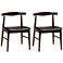Baxton Studio Eira Black Faux Leather Upholstered Wood Dining Chair Set