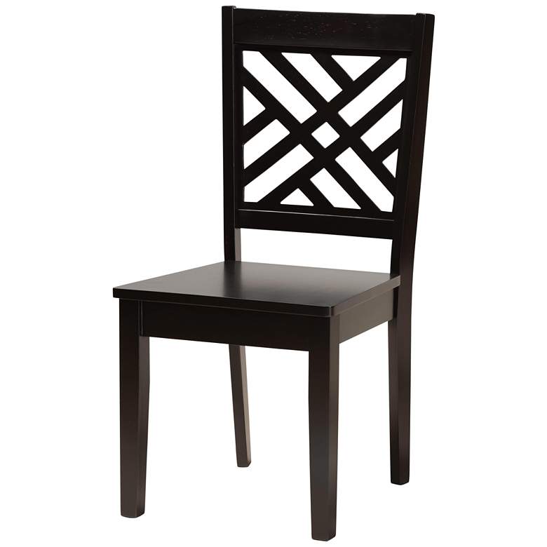Image 6 Baxton Studio Ela Dark Brown Wood 5-Piece Dining Set more views