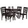 Baxton Studio Ela Dark Brown Wood 7-Piece Dining Set