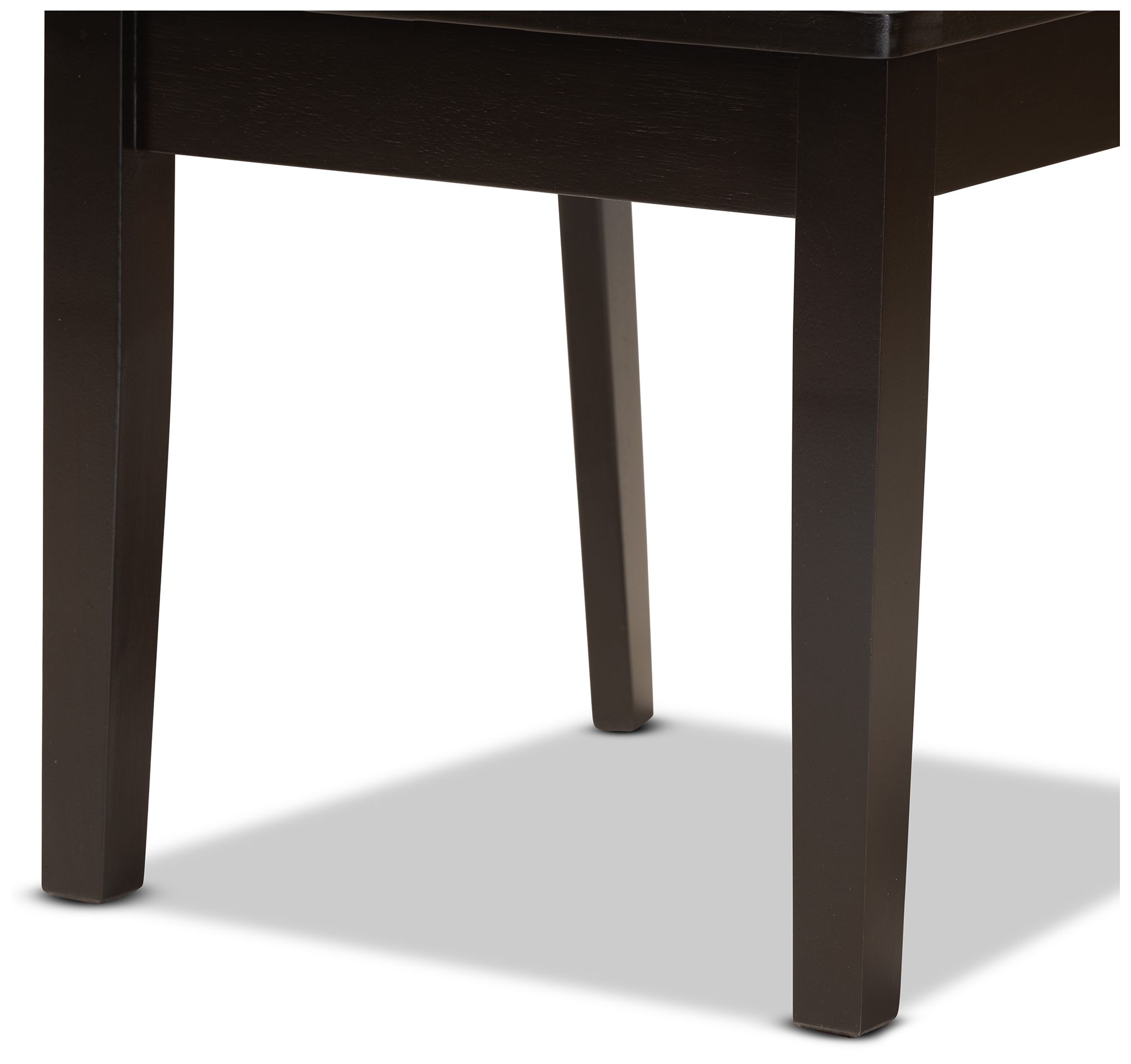Baxton Studio Ela Dark Brown Wood 7-Piece Dining Set in scene