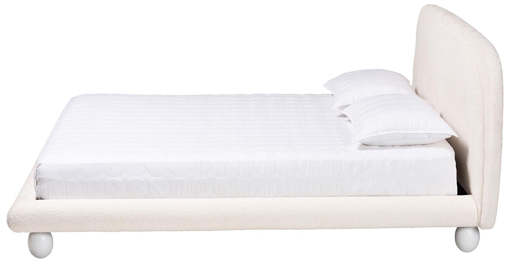 Image 3 Baxton Studio Eladio Modern Luxe Ivory Boucle Fabric Queen Size Bed more views