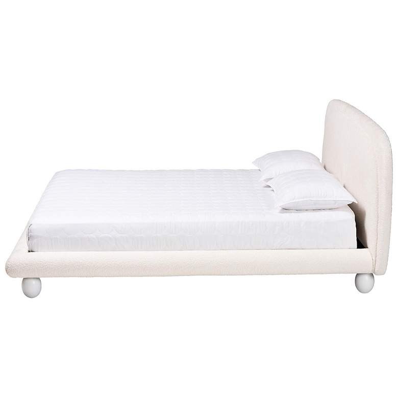 Image 4 Baxton Studio Eladio Modern Luxe Ivory Boucle Fabric Queen Size Bed more views