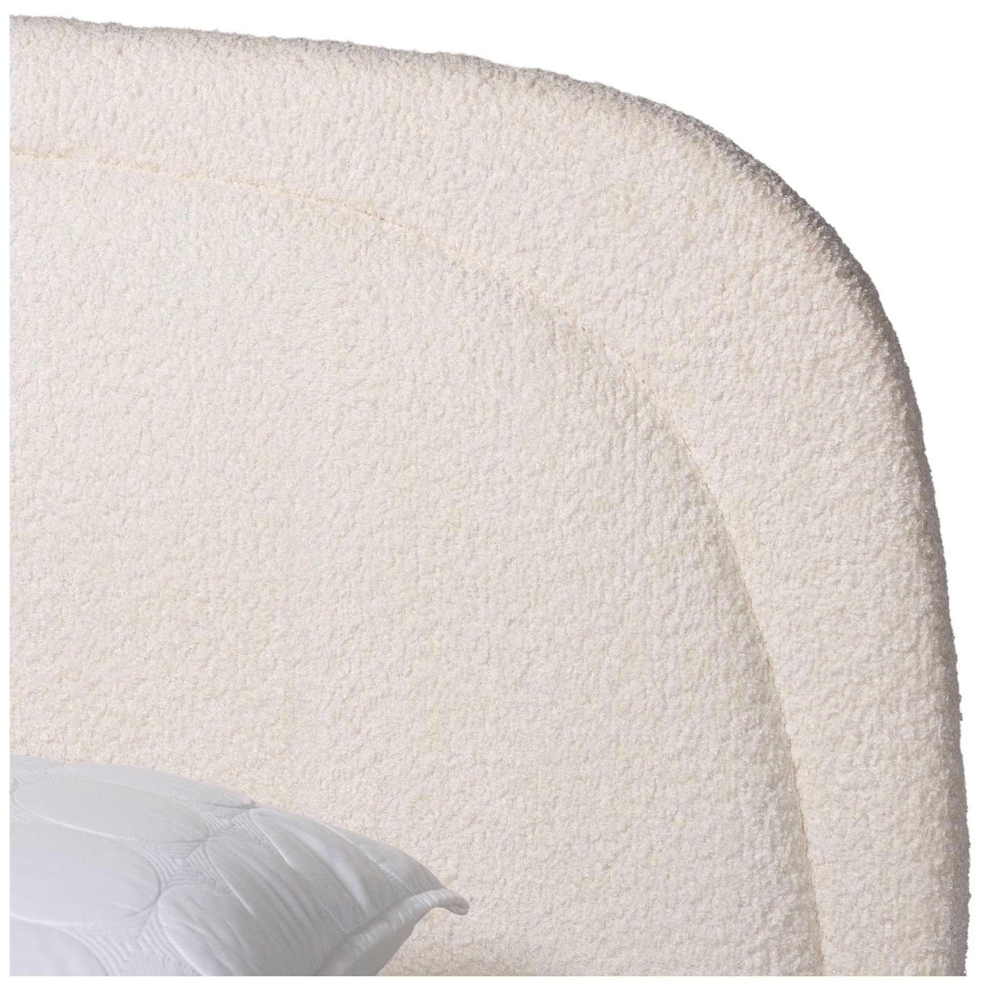 Image 5 Baxton Studio Eladio Modern Luxe Ivory Boucle Fabric Queen Size Bed more views
