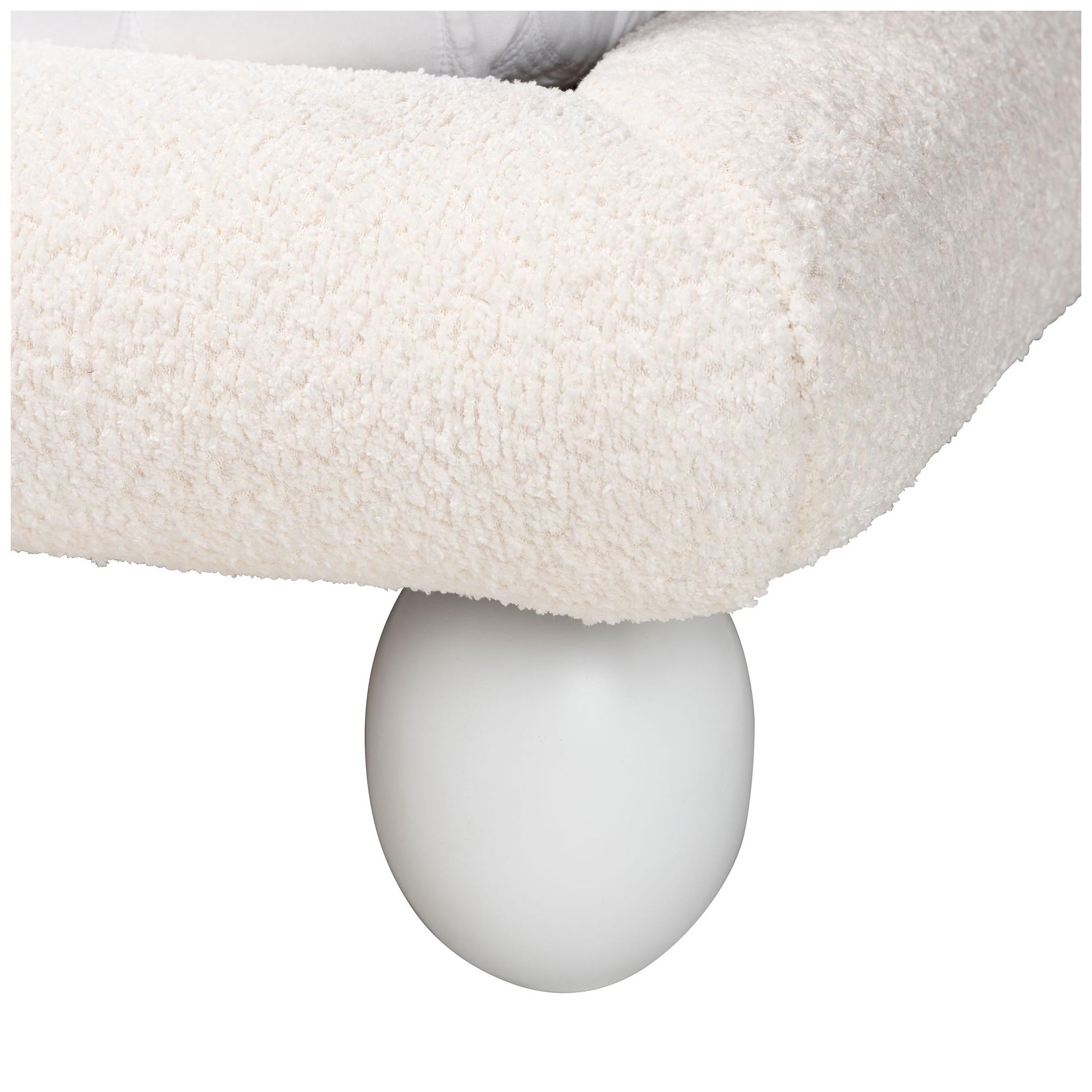 Image 6 Baxton Studio Eladio Modern Luxe Ivory Boucle Fabric Queen Size Bed more views