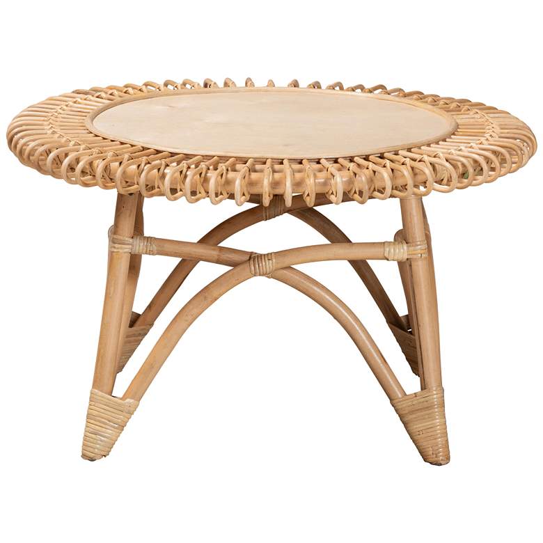 Image 6 Baxton Studio Elani 31"W Natural Brown Rattan Coffee Table more views