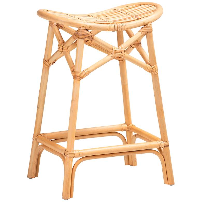 Image 1 Baxton Studio Elgon 24 1/2" Natural Brown Counter Stool
