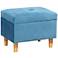 Baxton Studio Elias Blue Velvet Tufted Storage Ottoman
