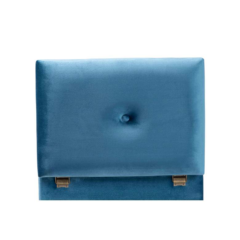 Image 4 Baxton Studio Elias Blue Velvet Tufted Storage Ottoman more views
