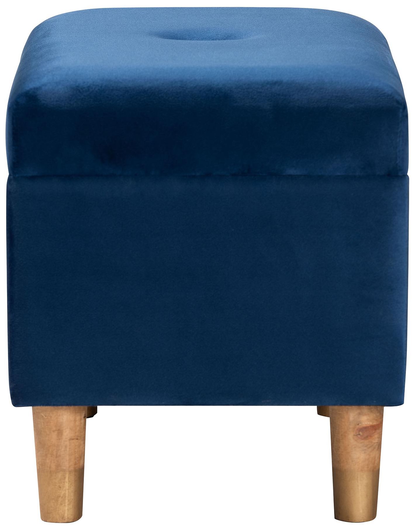 Image 6 Baxton Studio Elias Modern Navy Blue Velvet Fabric Storage Ottoman more views