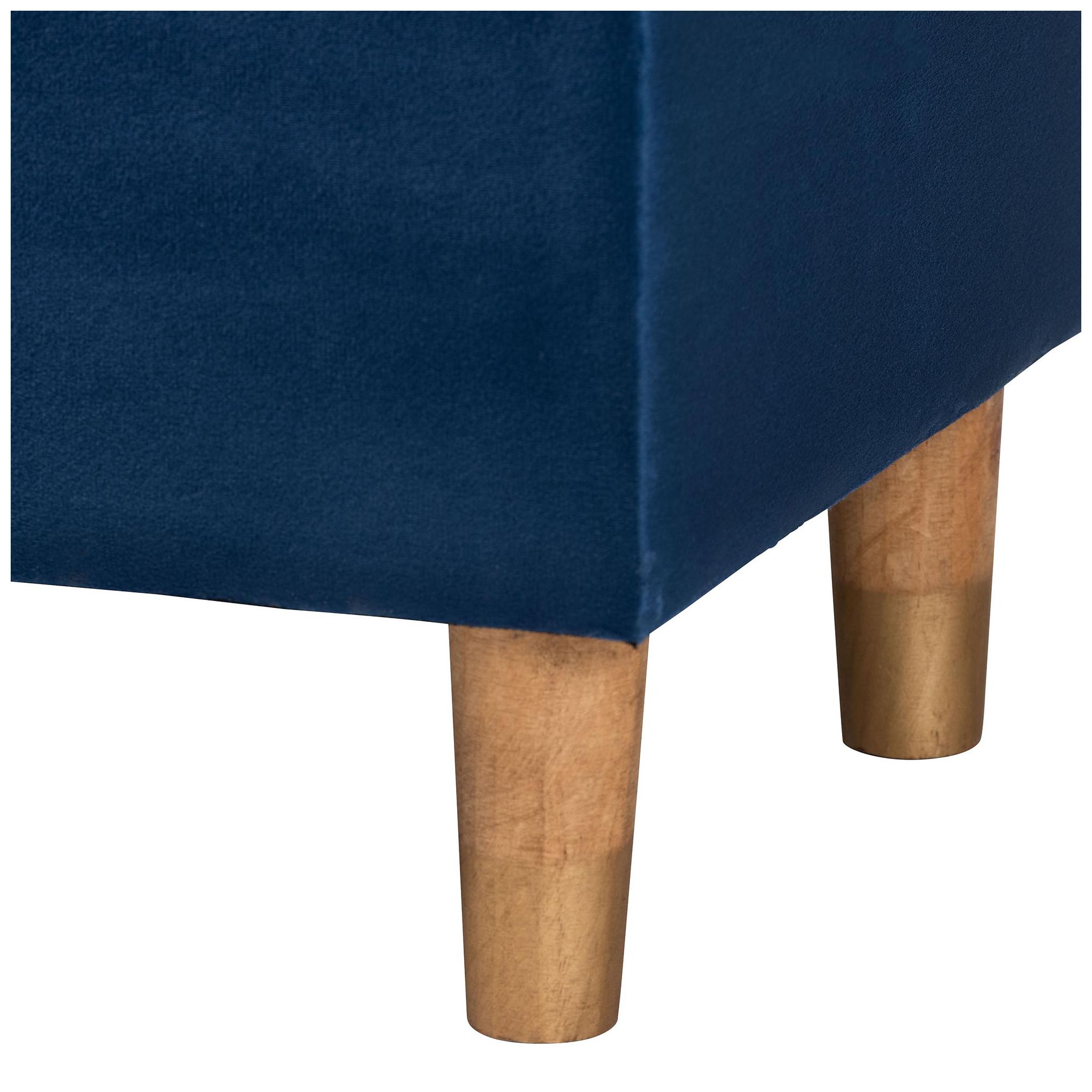 Baxton Studio Elias Modern Navy Blue Velvet Fabric Storage Ottoman