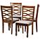 Baxton Studio Elijah Grey Fabric Upholstered Wood 4-Piece Dining Chair Set