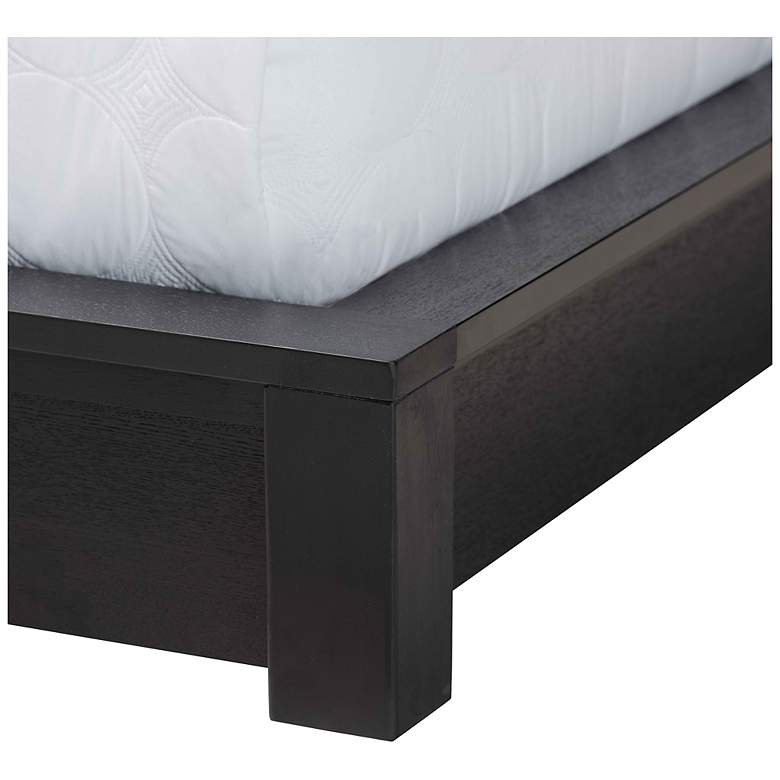 Image 7 Baxton Studio Elina Ebony Black Wood Queen Size Platform Bed with Shelves more views