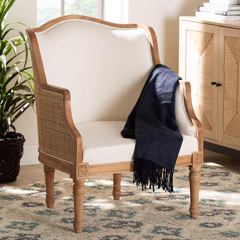 Image 1 Baxton Studio Elizette Honey Oak Wood Accent Chair