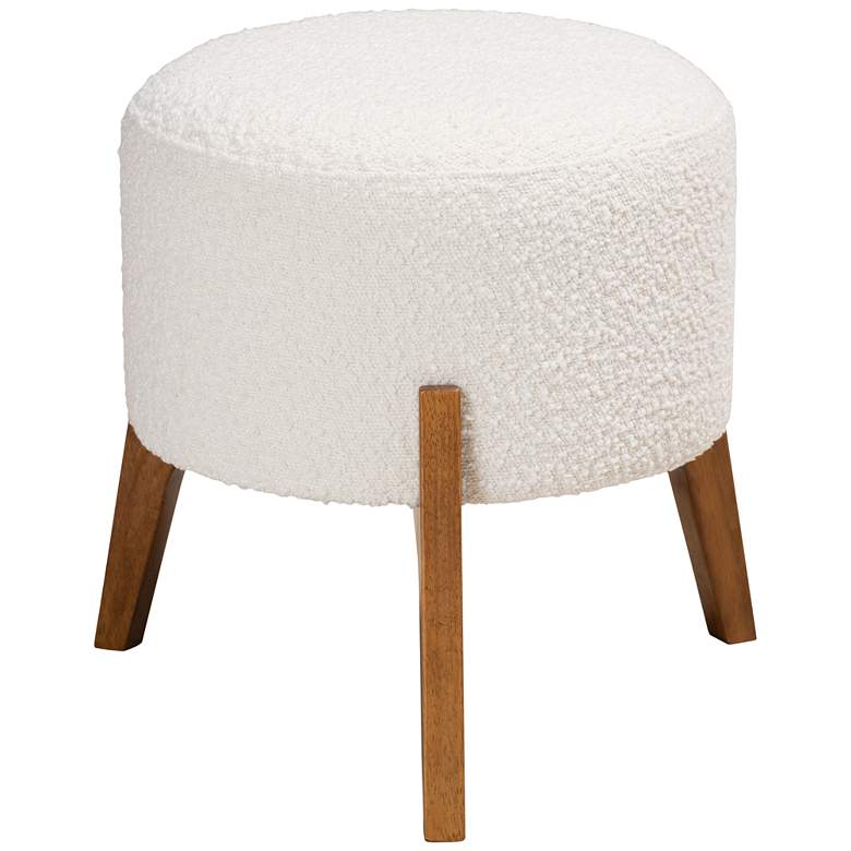 Image 2 Baxton Studio Elkie Cream Ottoman Footstool