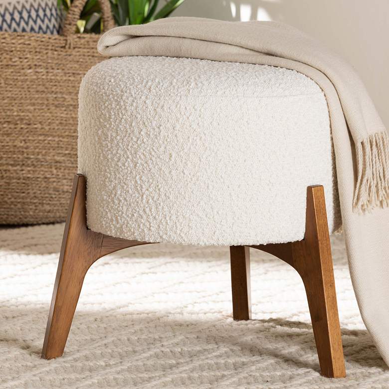 Image 1 Baxton Studio Elkie Cream Ottoman Footstool