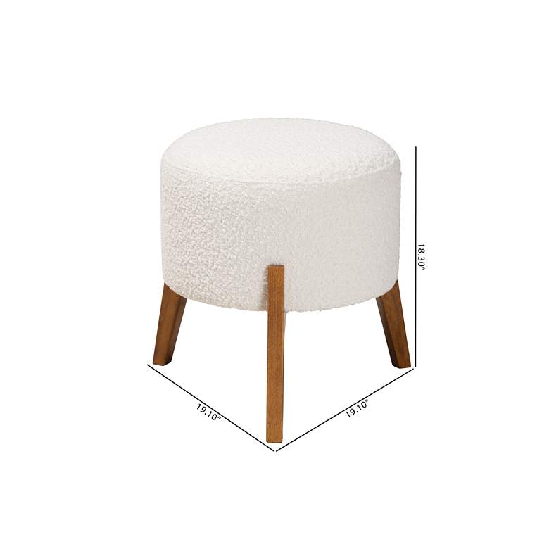 Image 7 Baxton Studio Elkie Cream Ottoman Footstool more views