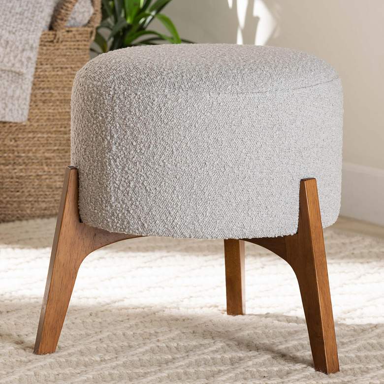 Image 1 Baxton Studio Elkie Light Gray Ottoman Footstool