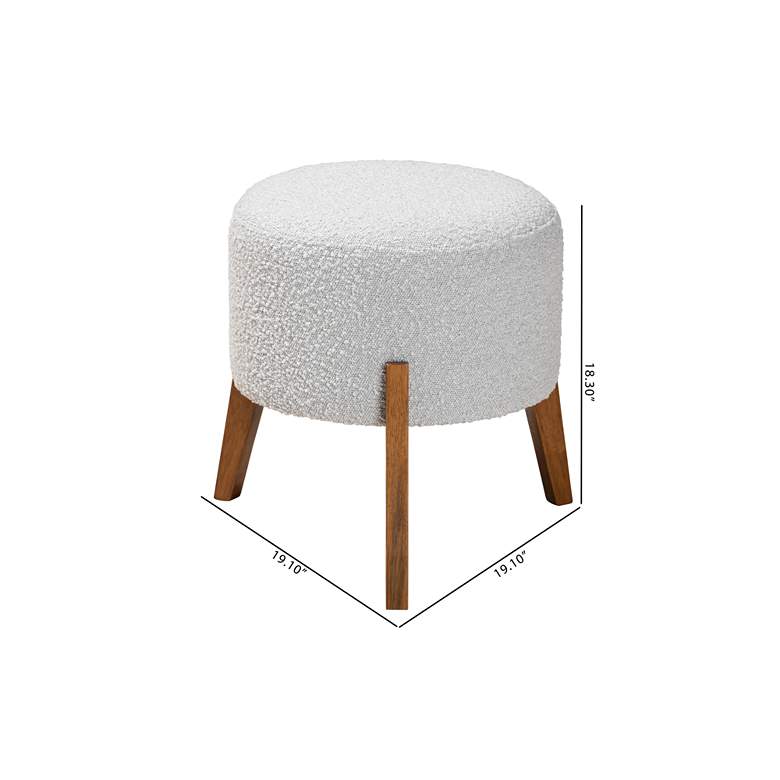 Image 7 Baxton Studio Elkie Light Gray Ottoman Footstool more views