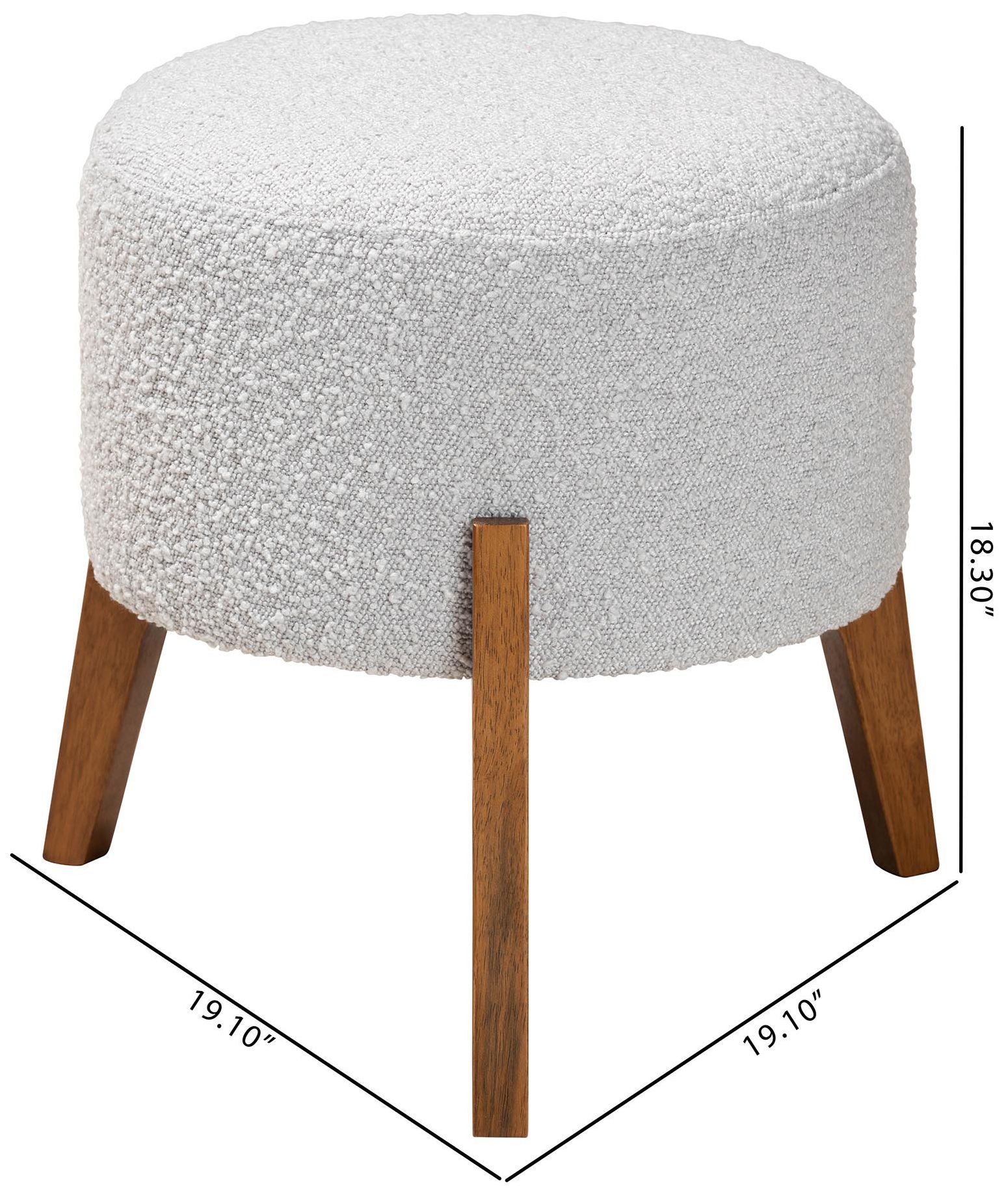 Baxton Studio Elkie Light Gray Ottoman Footstool