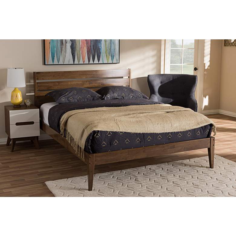 Image 6 Baxton Studio Elmdon Walnut Wood Full Platform Bed more views