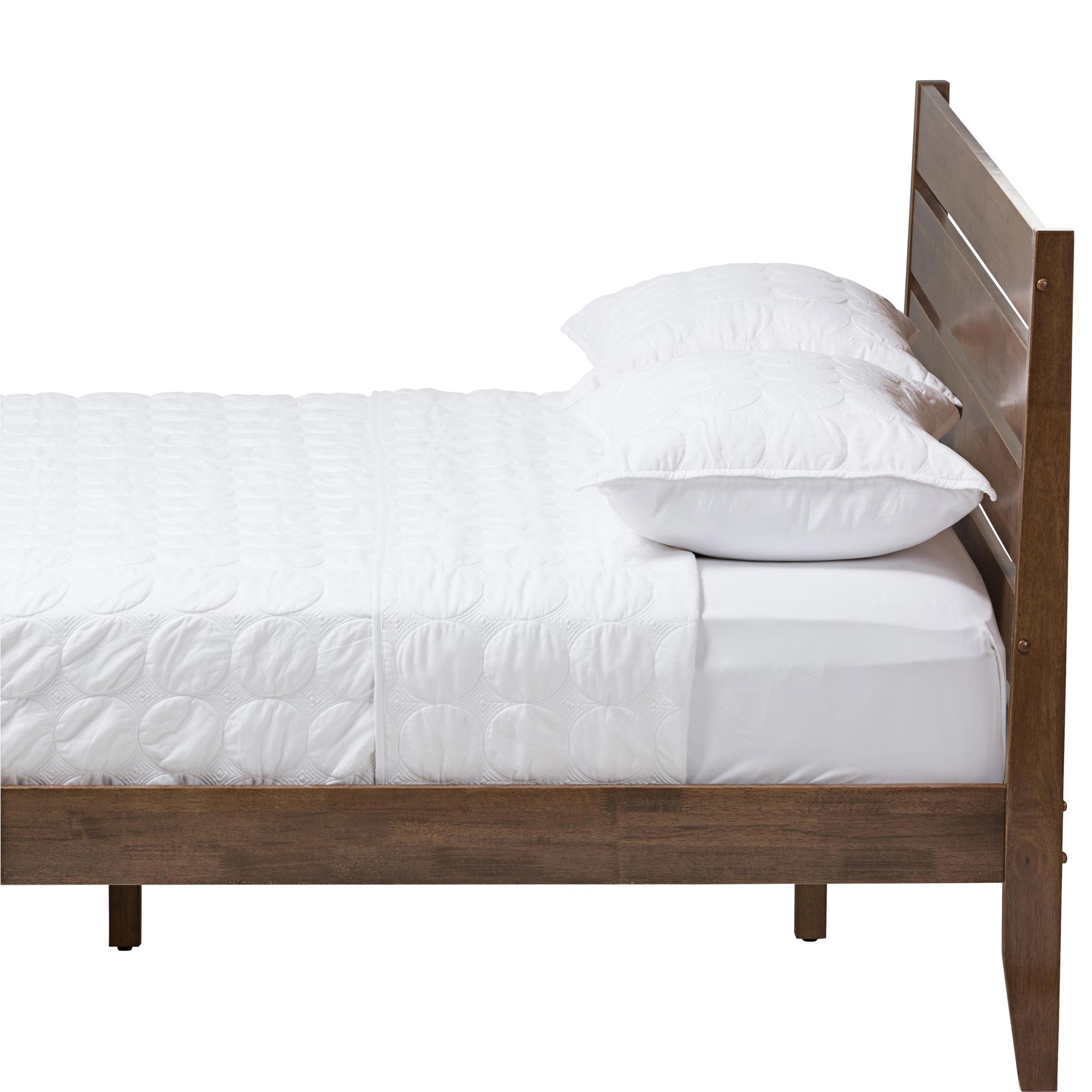 Thumbnail2 of Baxton Studio Elmdon Walnut Wood King Platform Bed more views