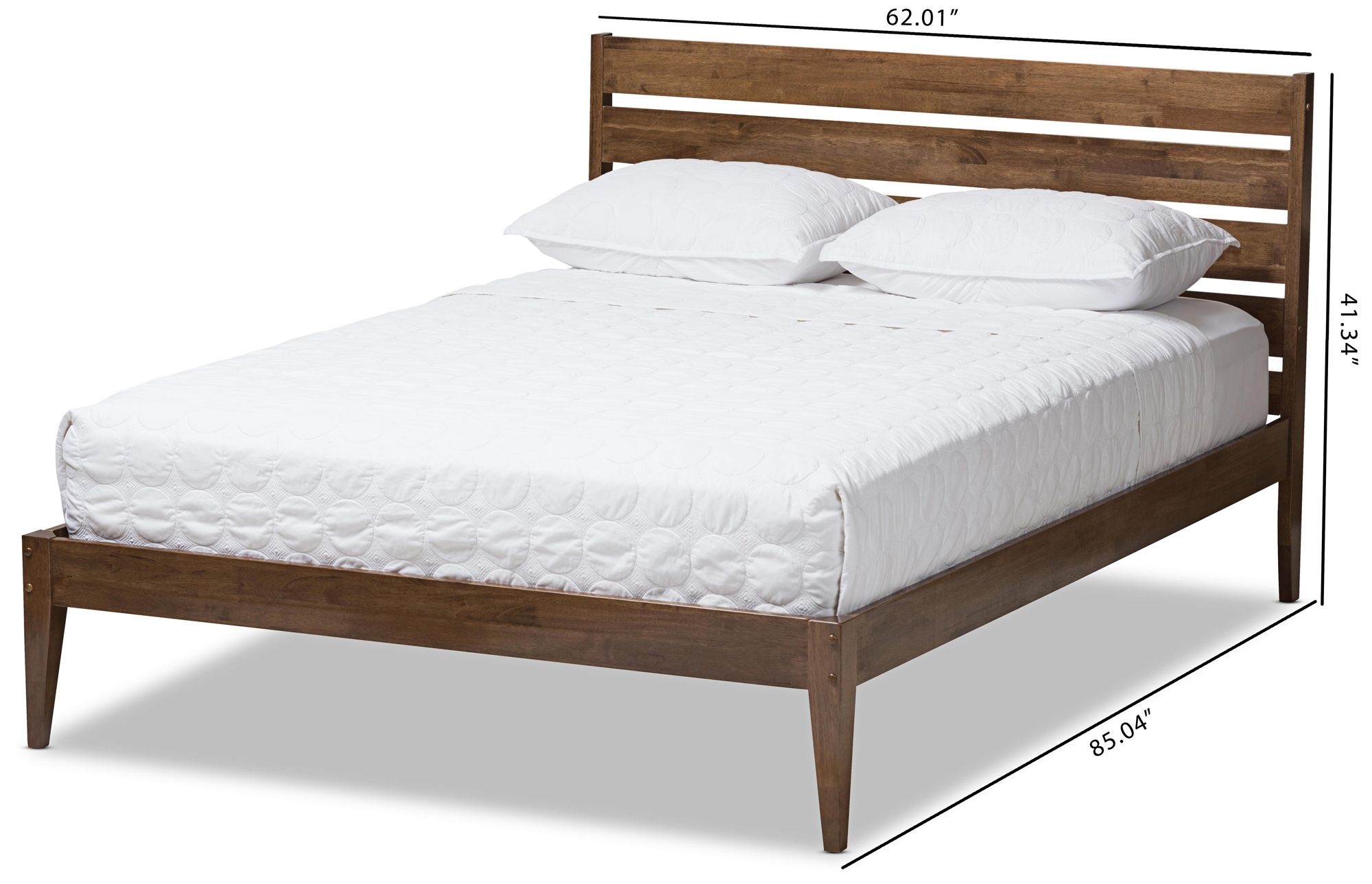 Baxton Studio Elmdon Walnut Wood King Platform Bed