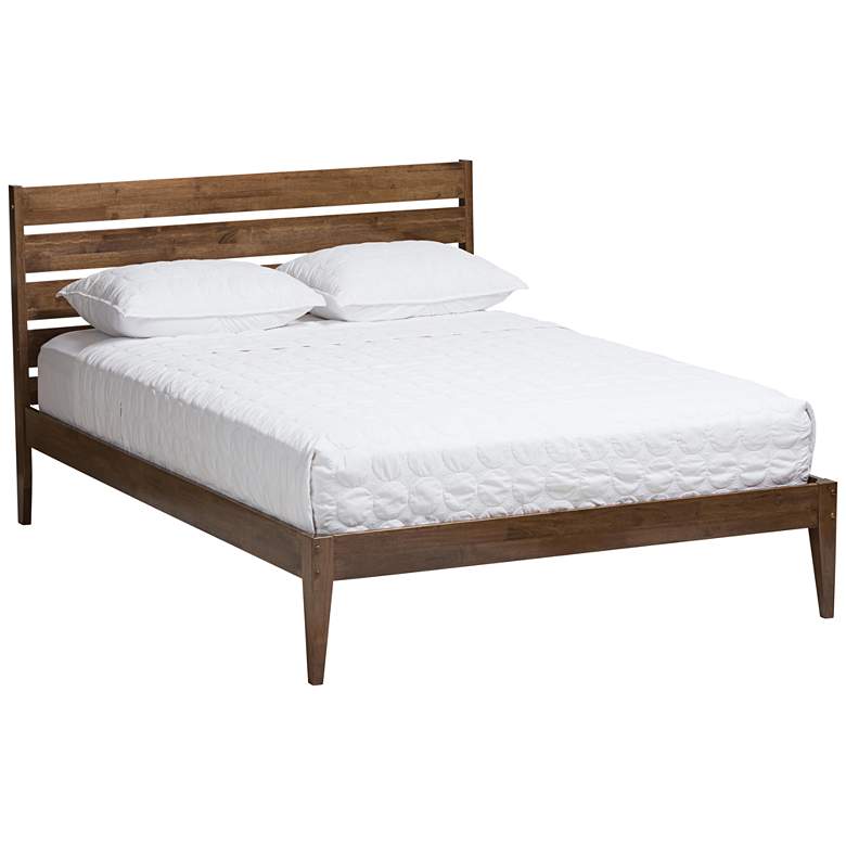 Image 1 Baxton Studio Elmdon Walnut Wood Queen Platform Bed