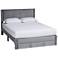Baxton Studio Elora Modern Grey Pleated Velvet Queen Size Storage Bed