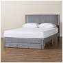 1_Baxton Studio Elora Modern Grey Pleated Velvet Queen Size Storage Bed