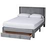 4_Baxton Studio Elora Modern Grey Pleated Velvet Queen Size Storage Bed more views