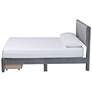 5_Baxton Studio Elora Modern Grey Pleated Velvet Queen Size Storage Bed more views
