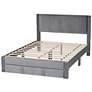 6_Baxton Studio Elora Modern Grey Pleated Velvet Queen Size Storage Bed more views