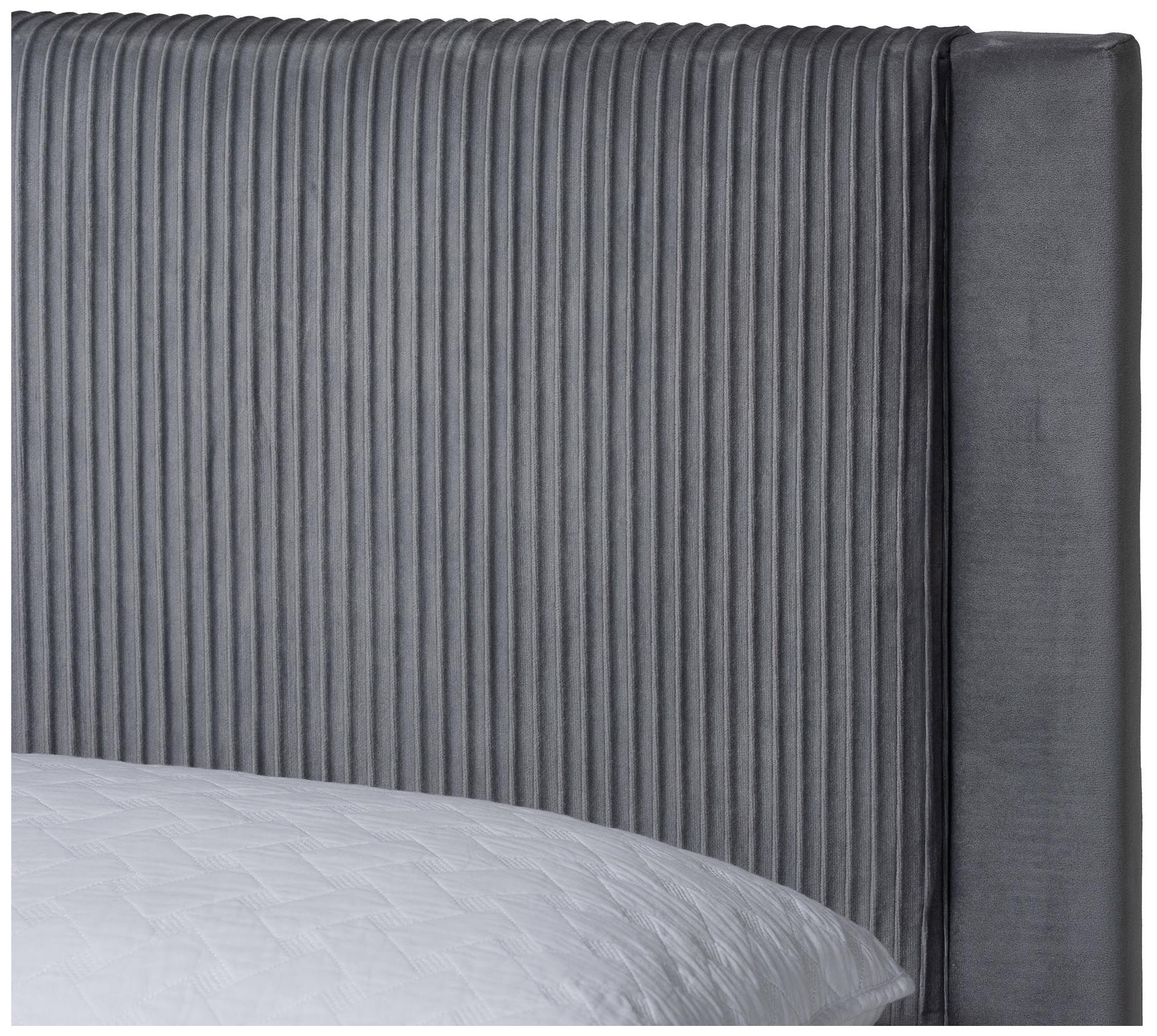 Baxton Studio Elora Modern Grey Pleated Velvet Queen Size Storage Bed