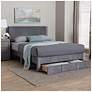 Baxton Studio Elora Modern Grey Pleated Velvet Queen Size Storage Bed