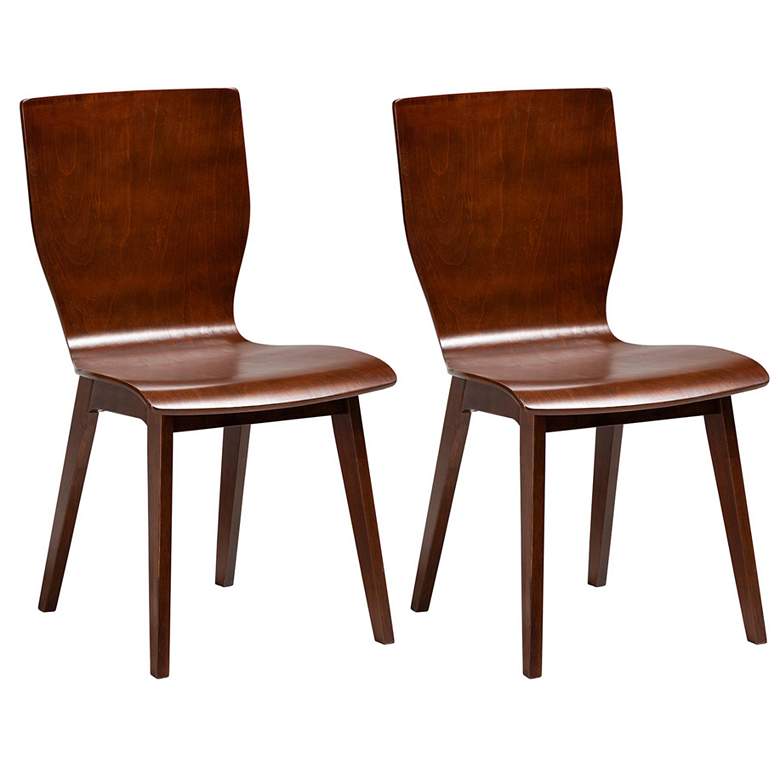 Image 1 Baxton Studio Elsa Scandinavian Style Dark Walnut Bent Wood Dining Chair