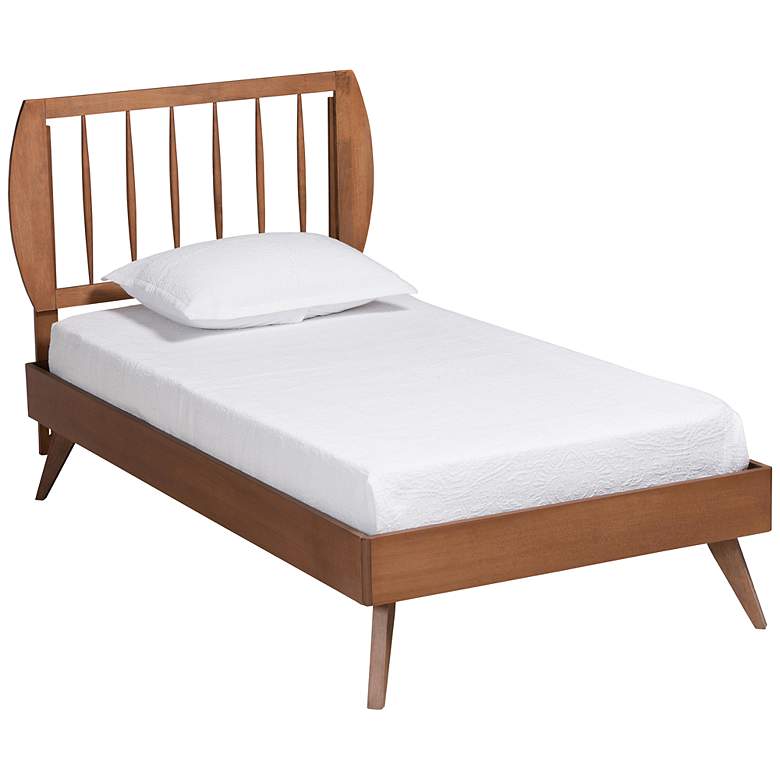 Image 1 Baxton Studio Emiko Walnut Brown Twin Size Platform Bed