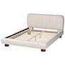 5_Baxton Studio Emsley Luxe Ivory Pleated Velvet Queen Size Platform Bed more views