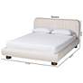Baxton Studio Emsley Luxe Ivory Pleated Velvet Queen Size Platform Bed