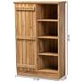 Baxton Studio Eren 31 1/2" Wide 1-Door Natural Oak Wood Shoe Cabinet