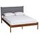 Baxton Studio Estela Grey Woven Fabric and Wood Queen Size Platform Bed