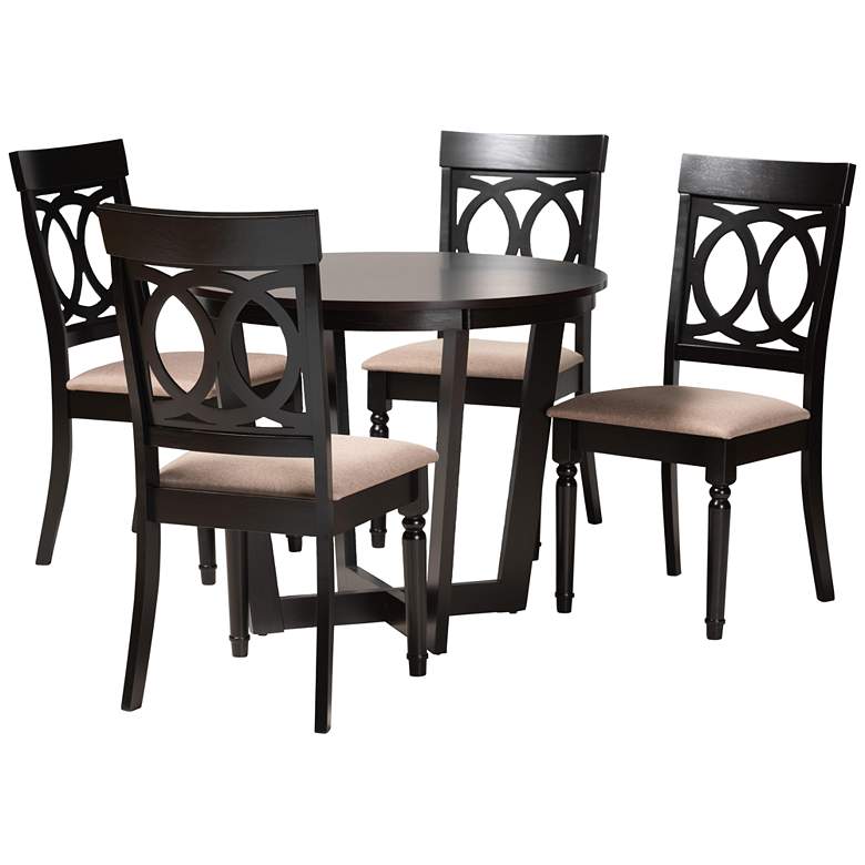 Image 2 Baxton Studio Estelle Beige Fabric 5-Piece Dining Set