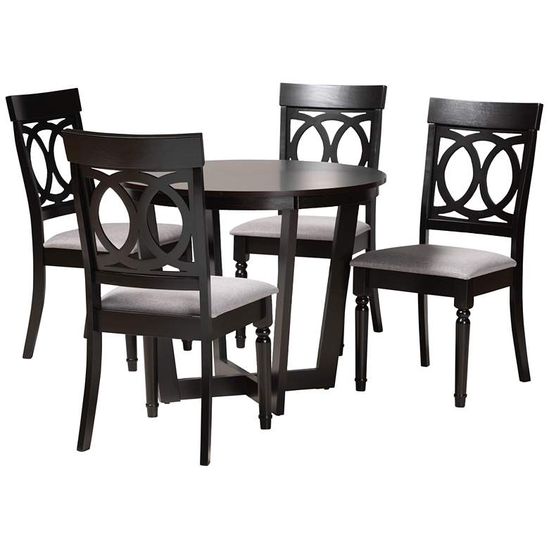 Image 2 Baxton Studio Estelle Gray Fabric 5-Piece Dining Set