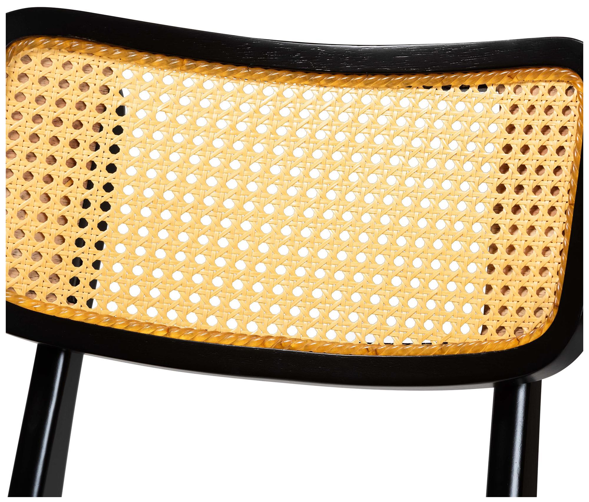 Image 6 Baxton Studio Estera Dark Brown Finished Wood and Rattan 7-Piece Dining Set more views