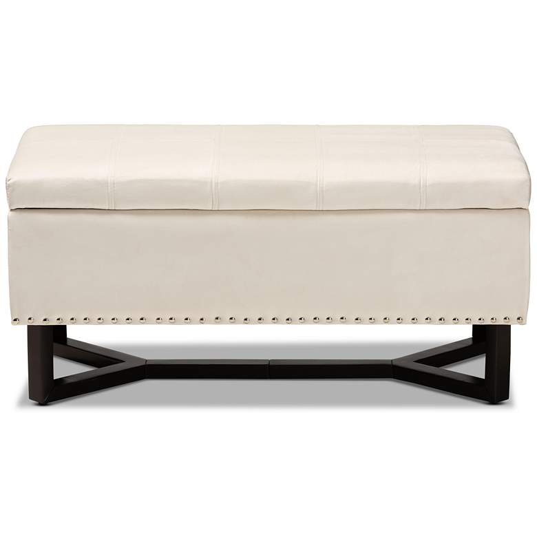 Image 4 Baxton Studio Esther Beige Velvet Storage Ottoman more views