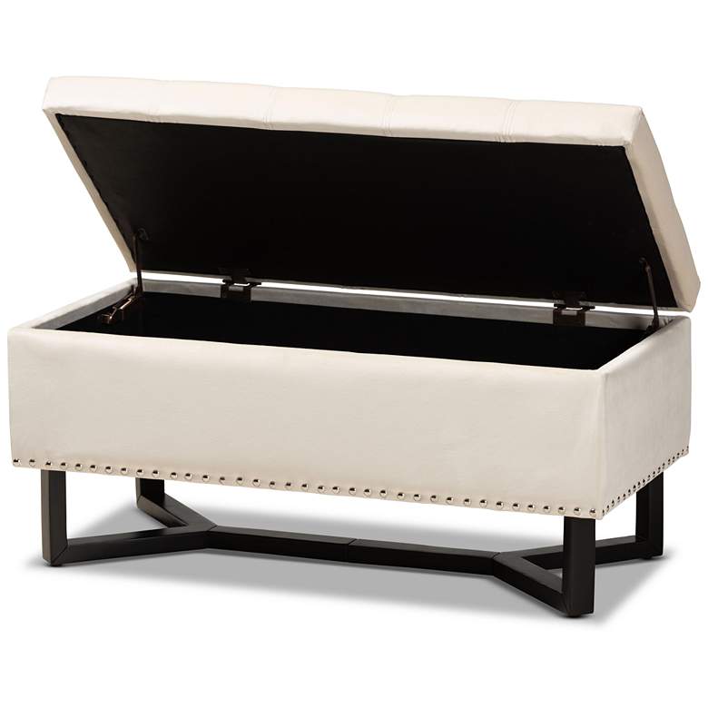Image 5 Baxton Studio Esther Beige Velvet Storage Ottoman more views