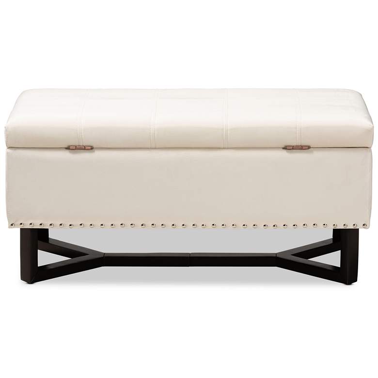 Image 7 Baxton Studio Esther Beige Velvet Storage Ottoman more views