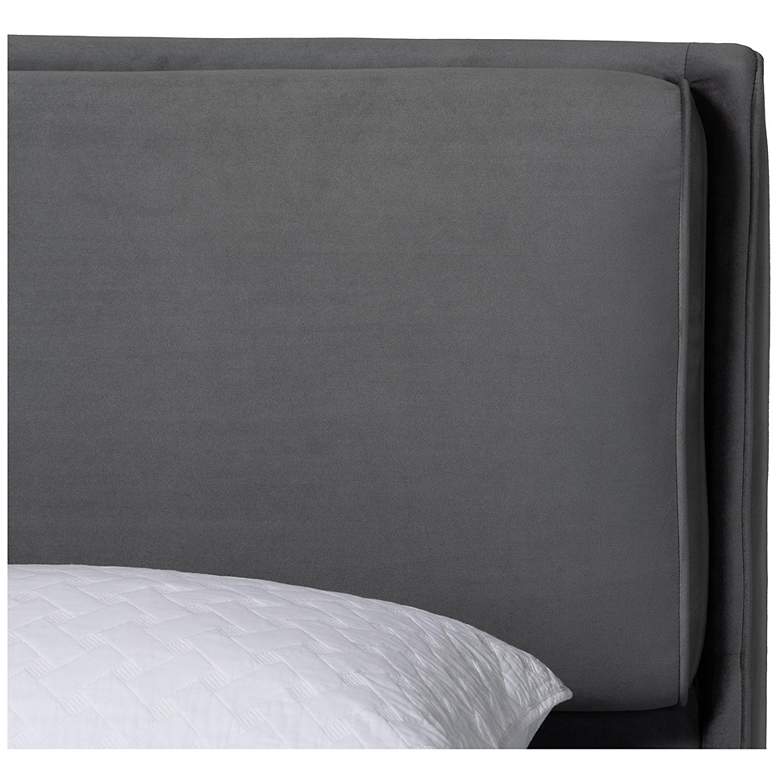 Image 6 Baxton Studio Etienne Modern Slate Grey Velvet Queen Platform Bed more views
