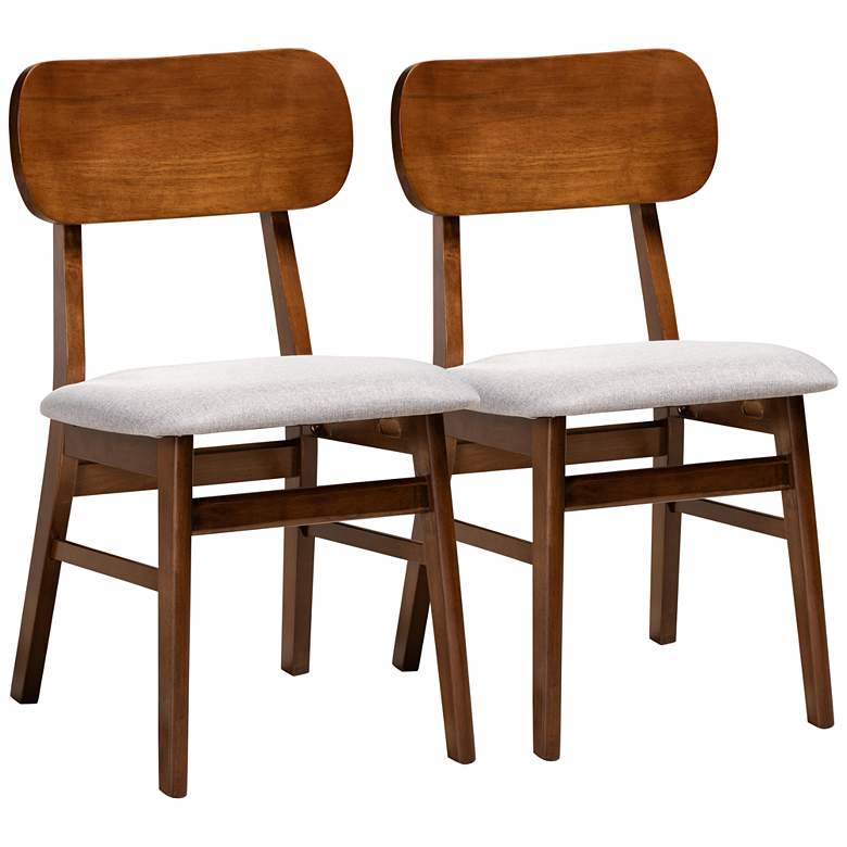 Image 2 Baxton Studio Euclid Gray Fabric Dining Chairs Set of 2